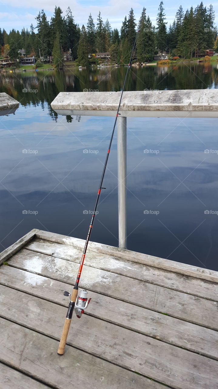 fishing pole at Pine lake