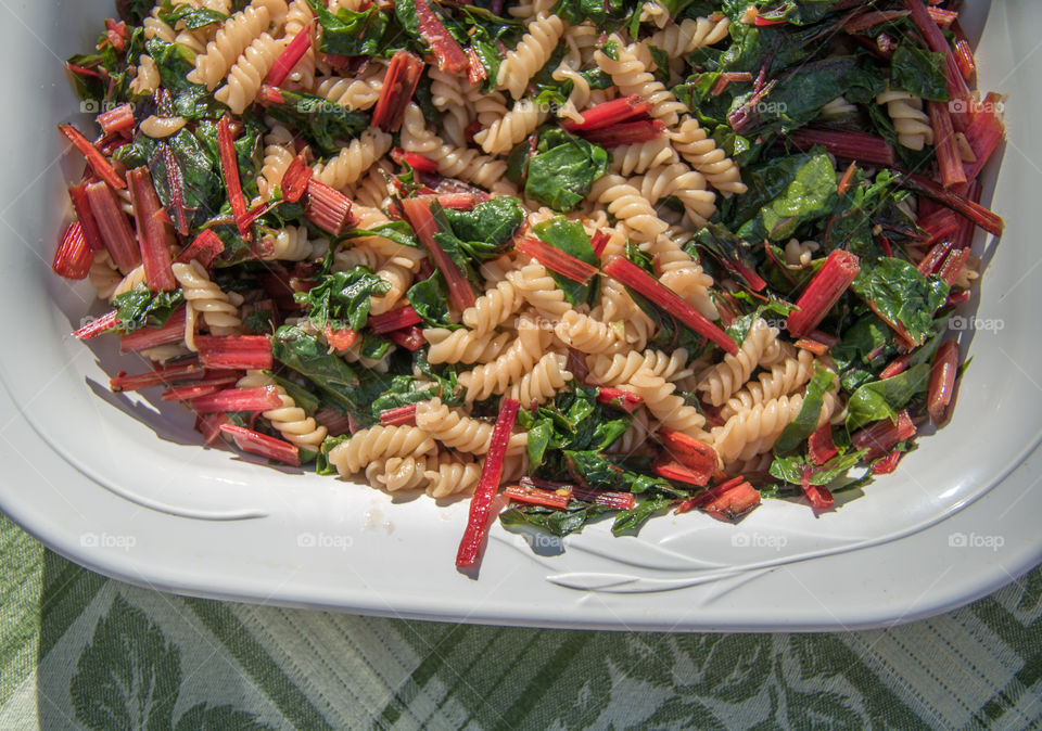 Pasta salad with kale