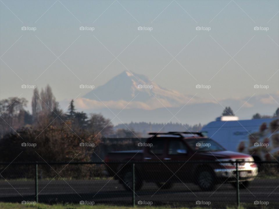 Mt. Hood with I-5 traffic