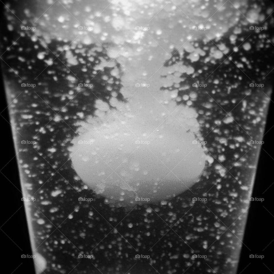 Lava aliens. Black and white photograph of a lava lamp.