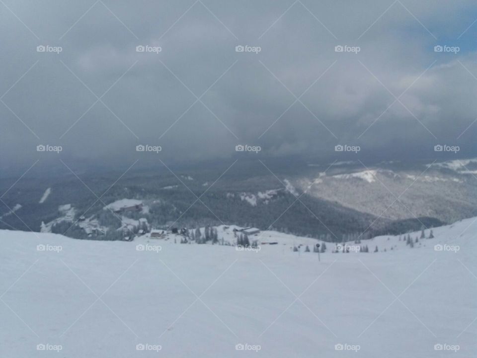 Snowy mountain view