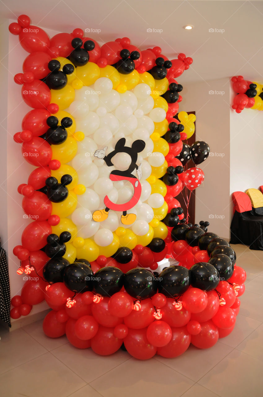 Decorate with inflatable balloons