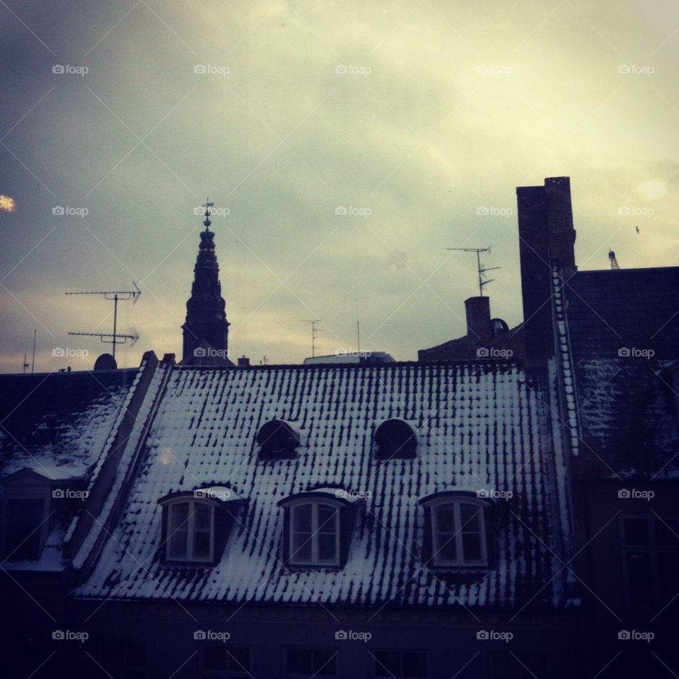 snow winter church roof by sophie_mulder