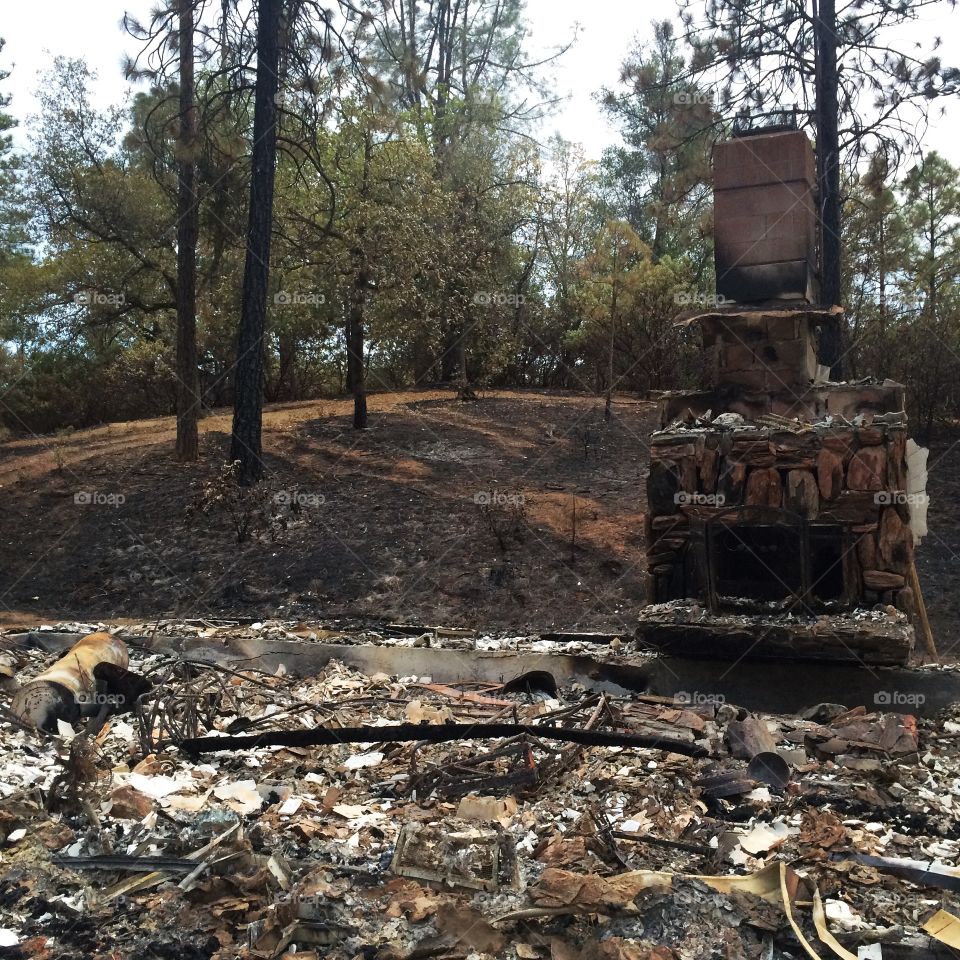The Butte fire left nothing standing but the remains of the fire place. 