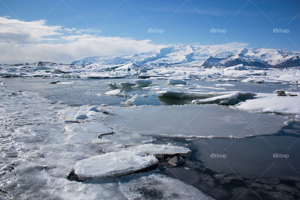 High angle view of iceberg lake