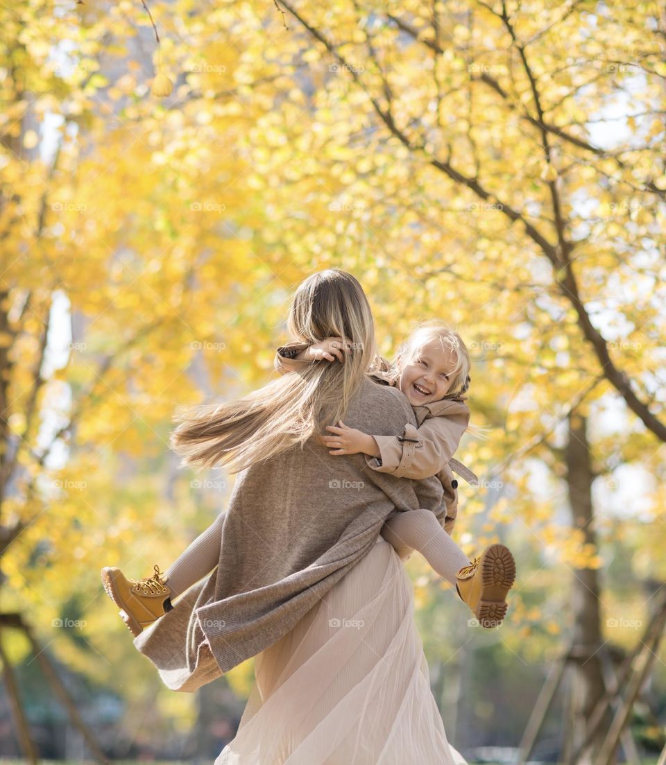 Mother and daughter having fun