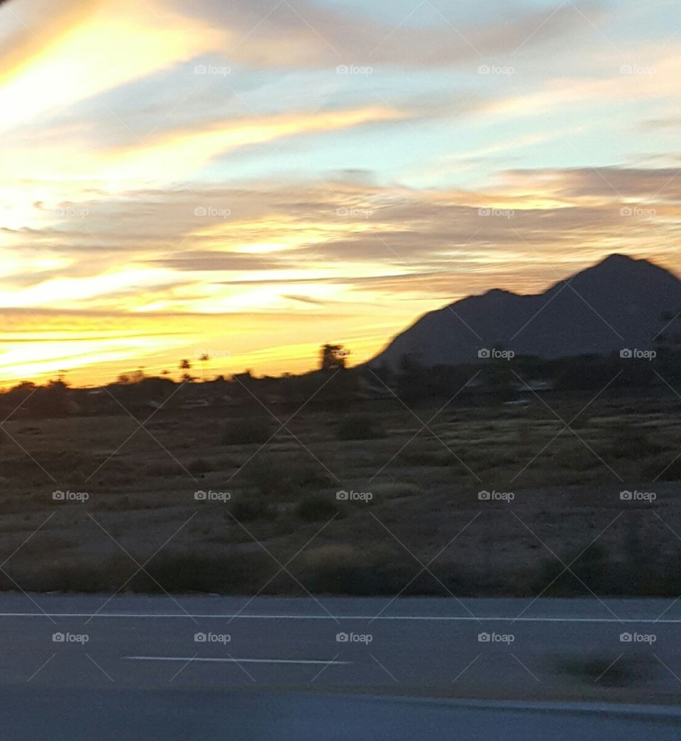 sunset, Mountain, horizon, nature, outdoors, desert