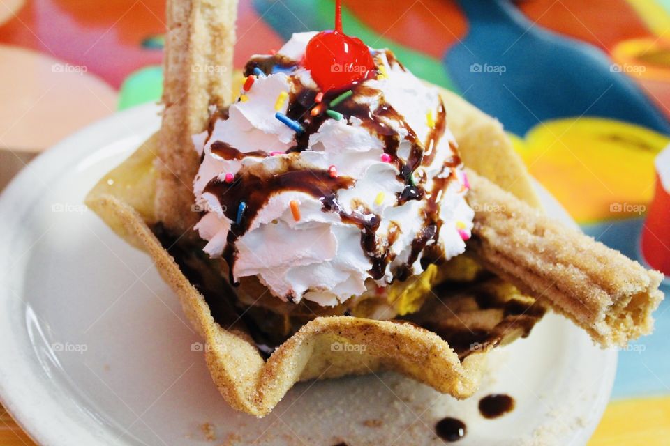 Delicious ice cream in summertime 