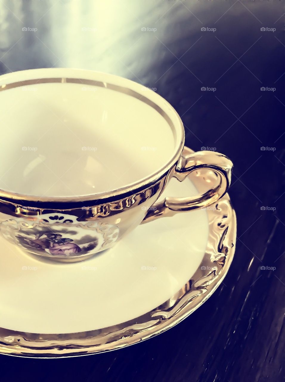 Fine china teacup and saucer