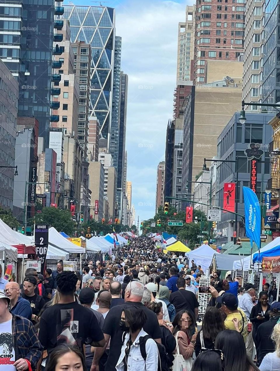 Crowded NYC street