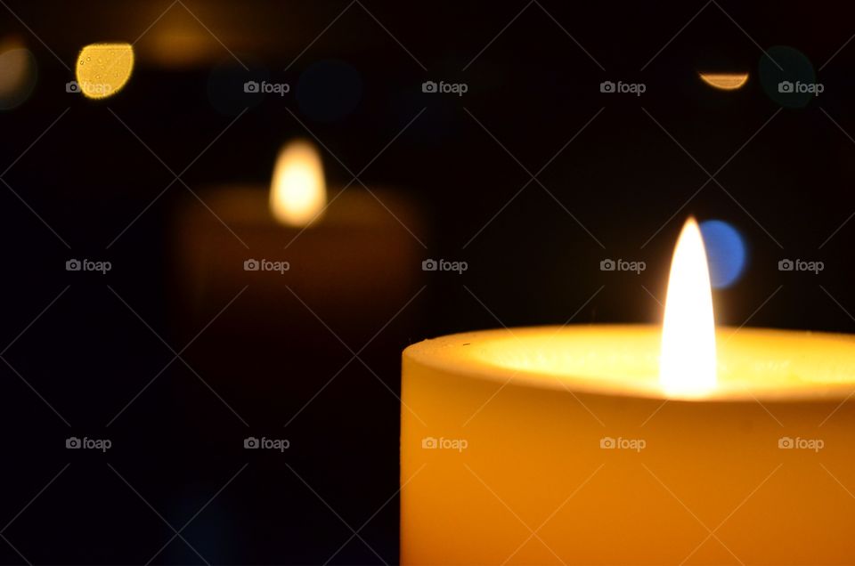 Candlelight reflection