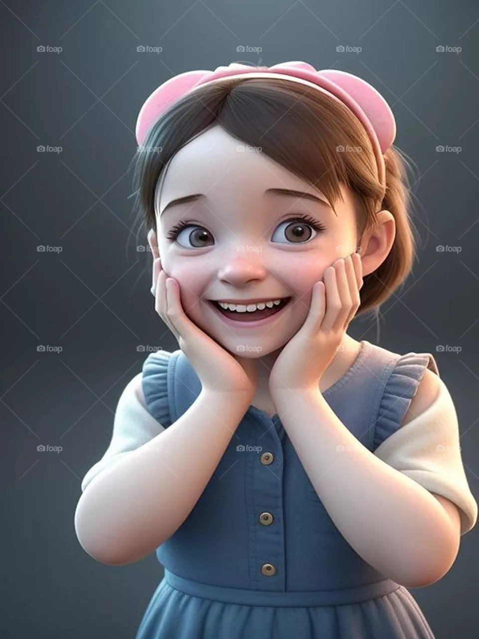 Cute baby girl laughing surprised at something