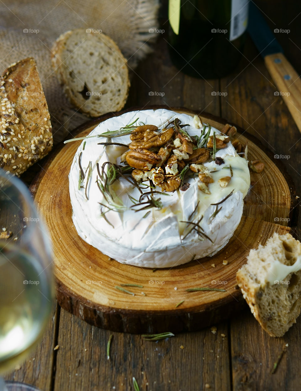 Baked camembert cheese