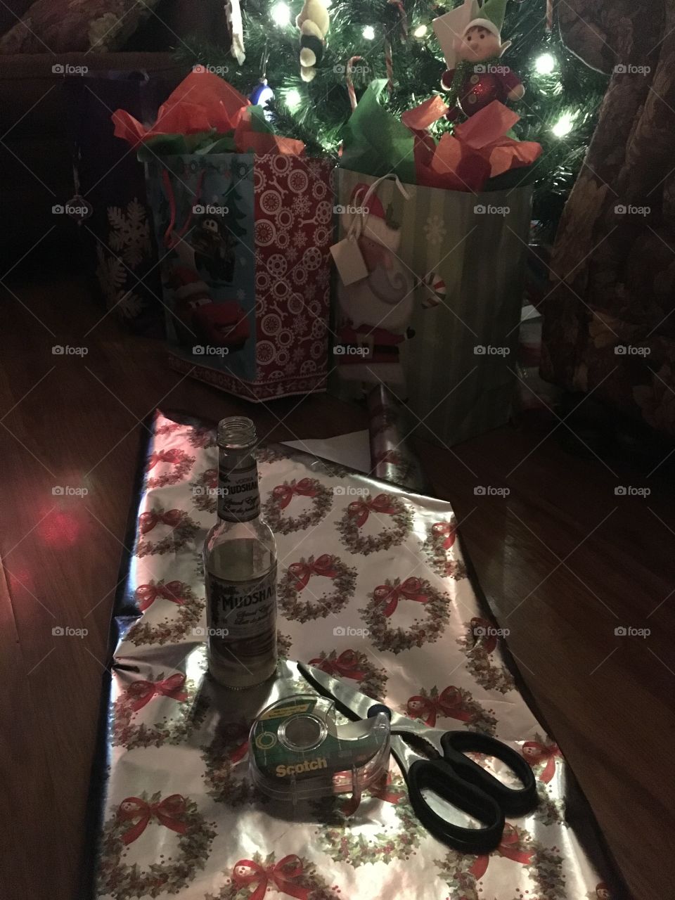 Wrapping up presents and getting in the Christmas Spirit 