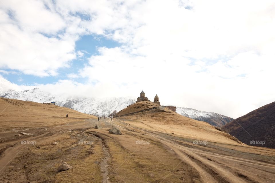Kazbek and a monestery 