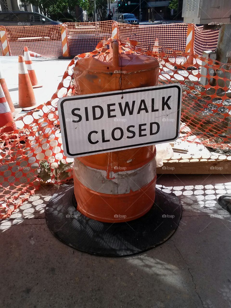 Sidewalk Closed in the city