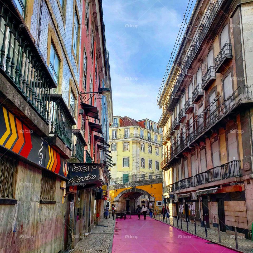 Lisbon pink street