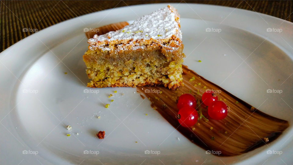 carrot cake with cherries and chocolate lush