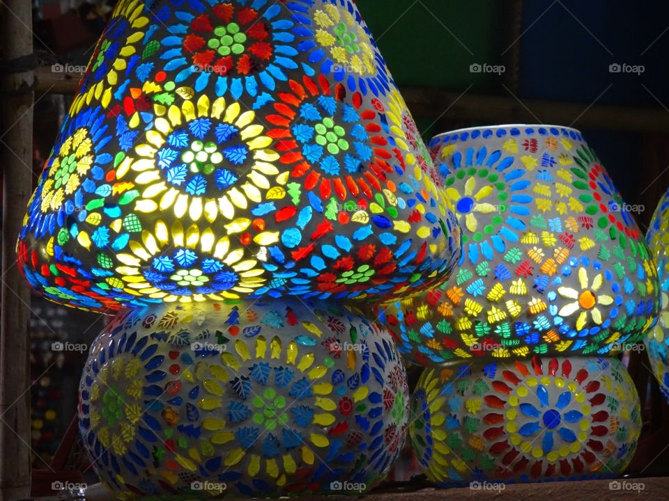 lampshades with clash of colors