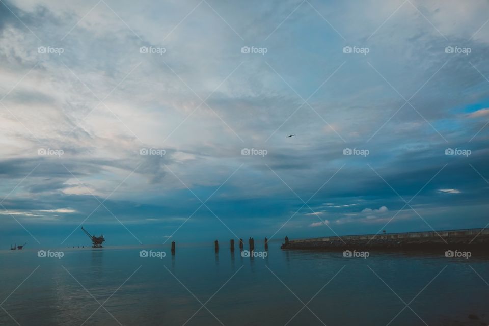 Sunset on pier