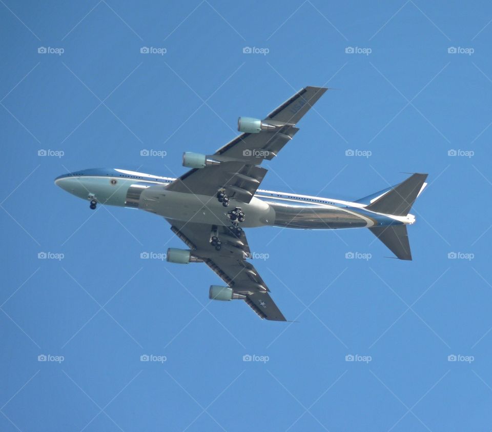 Air Force One fly over Oahu