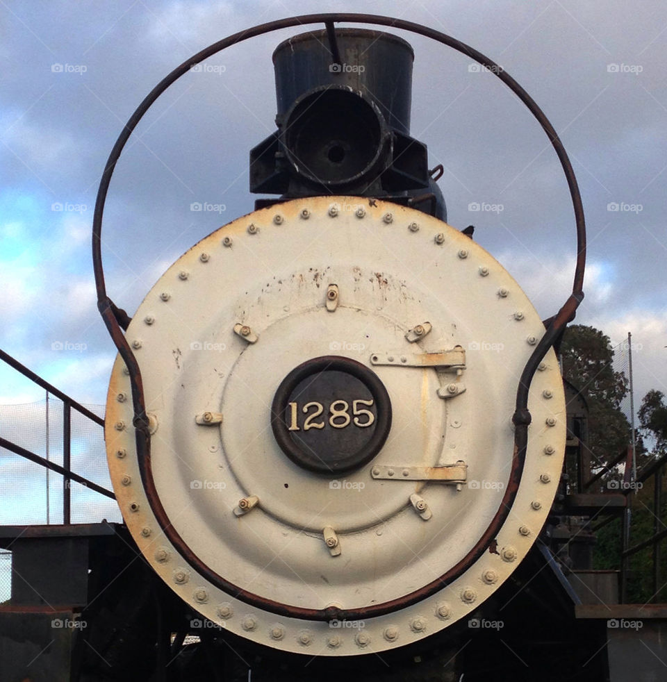 Vintage iron locomotive engine of the Old West