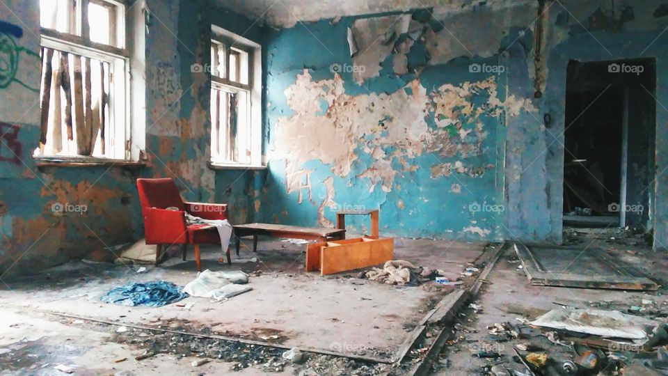 old abandoned room in an abandoned building