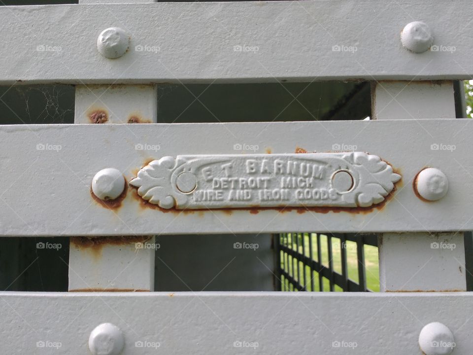 close up of name plate on jail cell