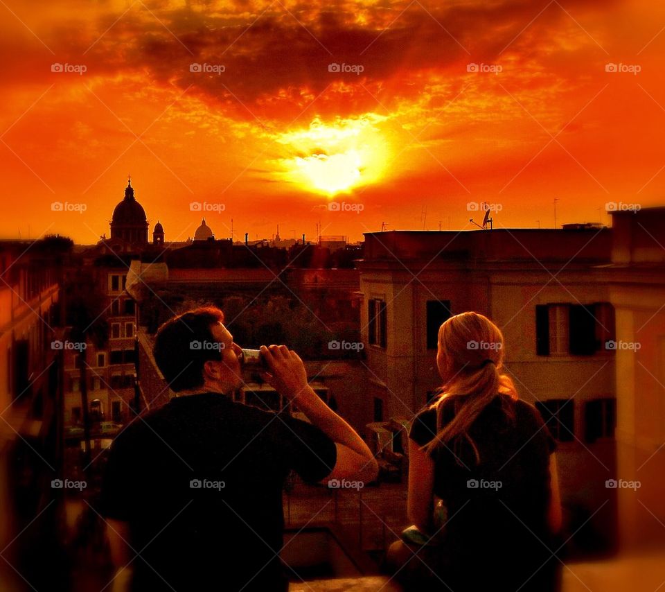 A Couple at Roman Sunset