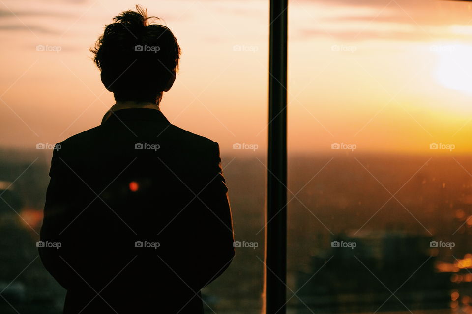Gentleman at sunset