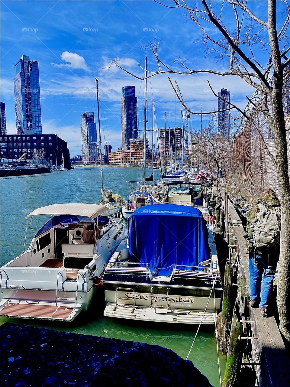 “Newtown Creek” by the “Pulaski Bridge” in LIC, Queens has spectacular views all around and idyllic looking boats off various kinds. This makes it a very special place. 2023. Hypnotic Productions