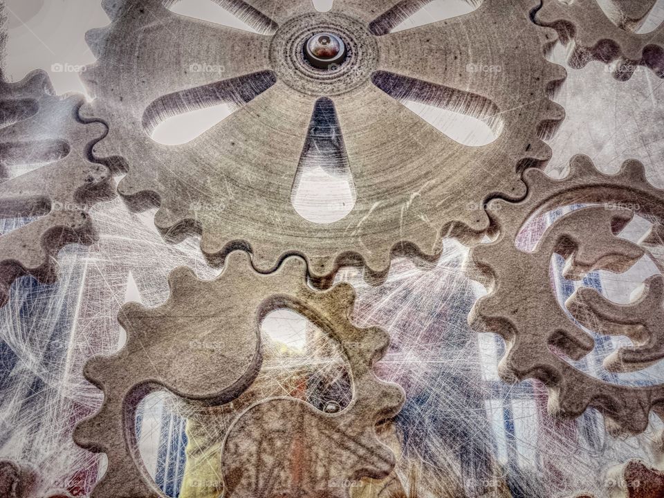 Close-up of metal gears