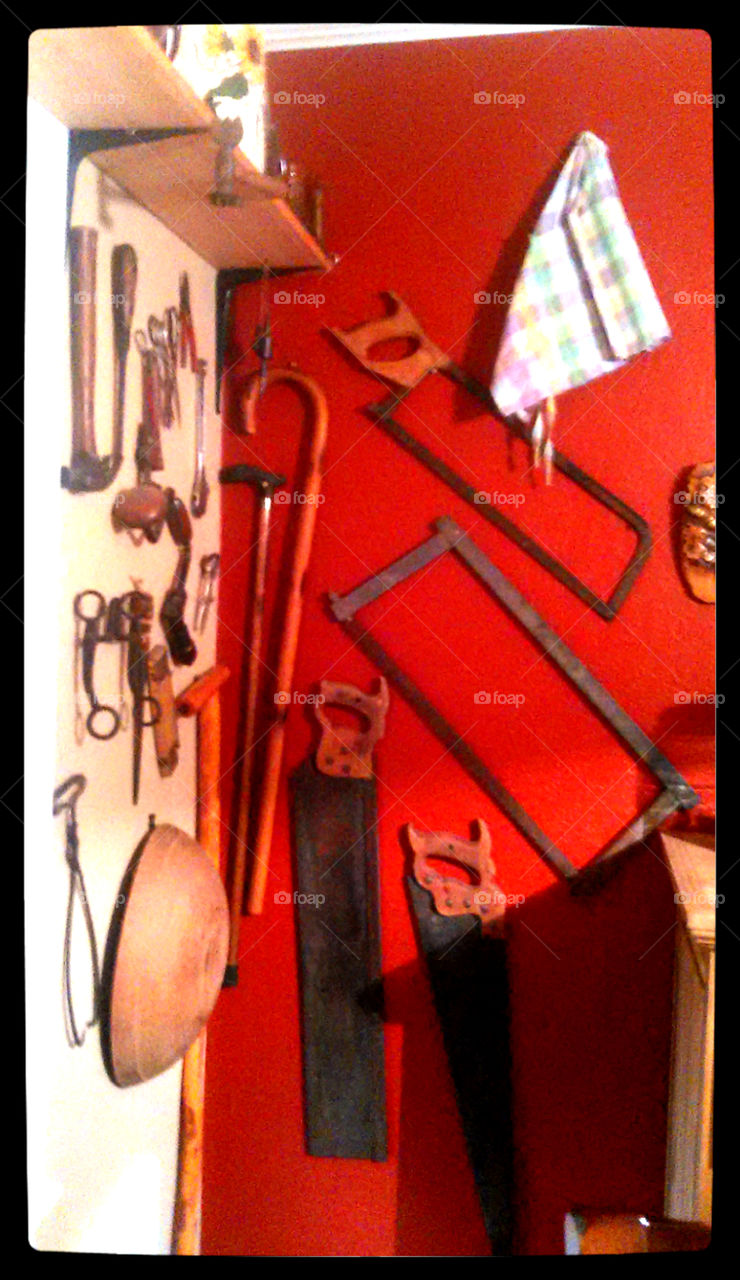 saw collection. these are old tools that my grandfather used in carpentary