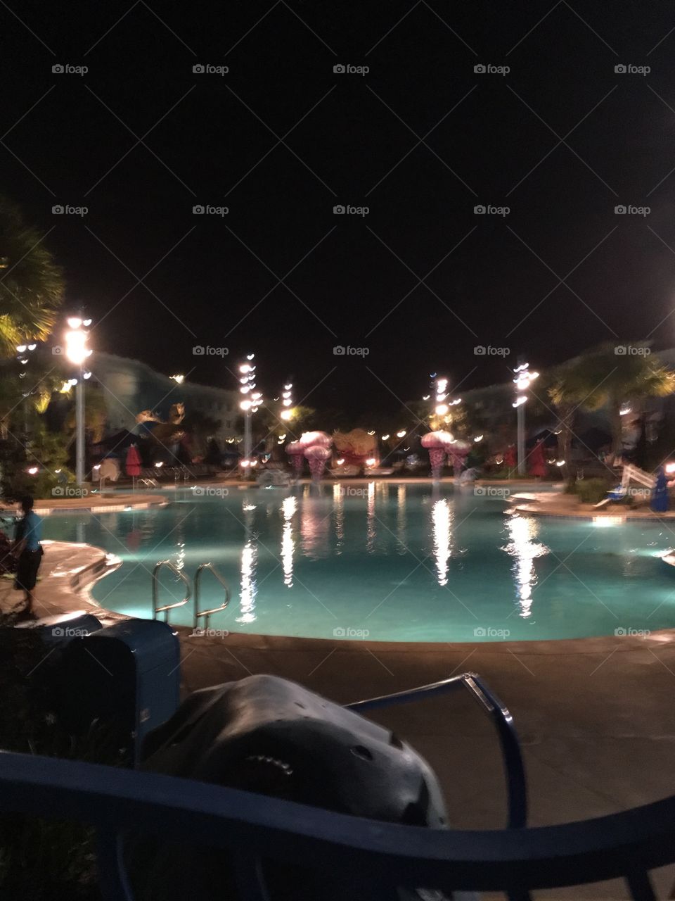Nighttime at the pool at Art of Animation Resort