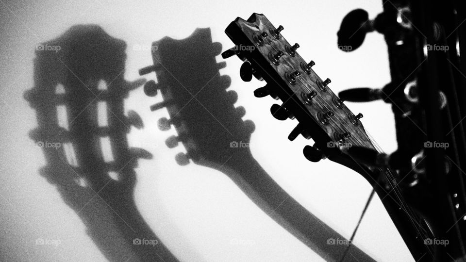 Guitar shadows six strings classical head and 12 string acoustic head