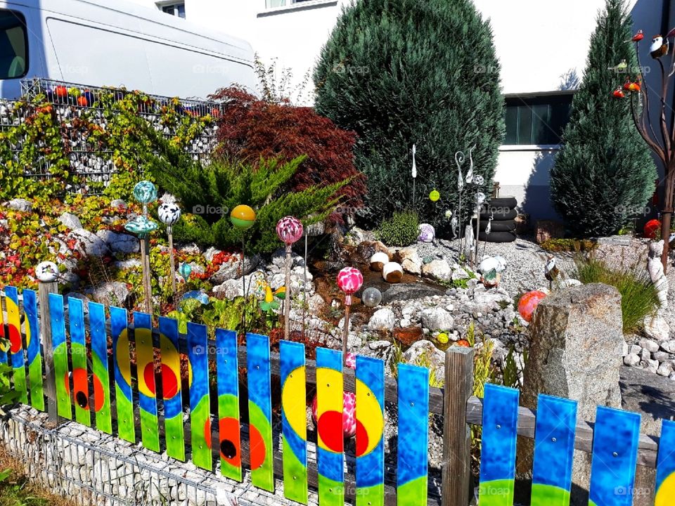 Glassware garden view