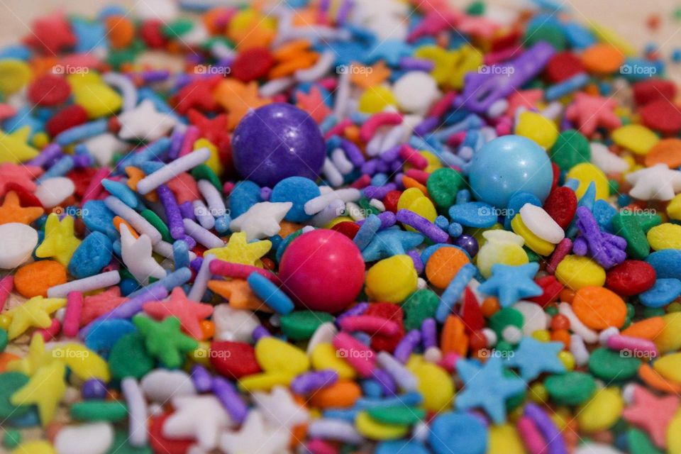 Close up of colorful sprinkles