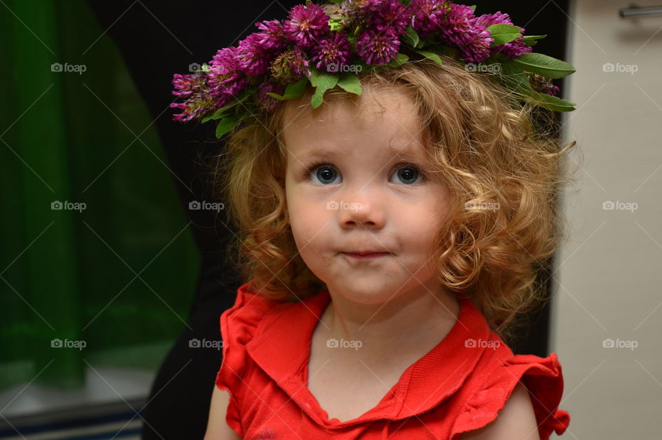 Sweet girl with flower crown