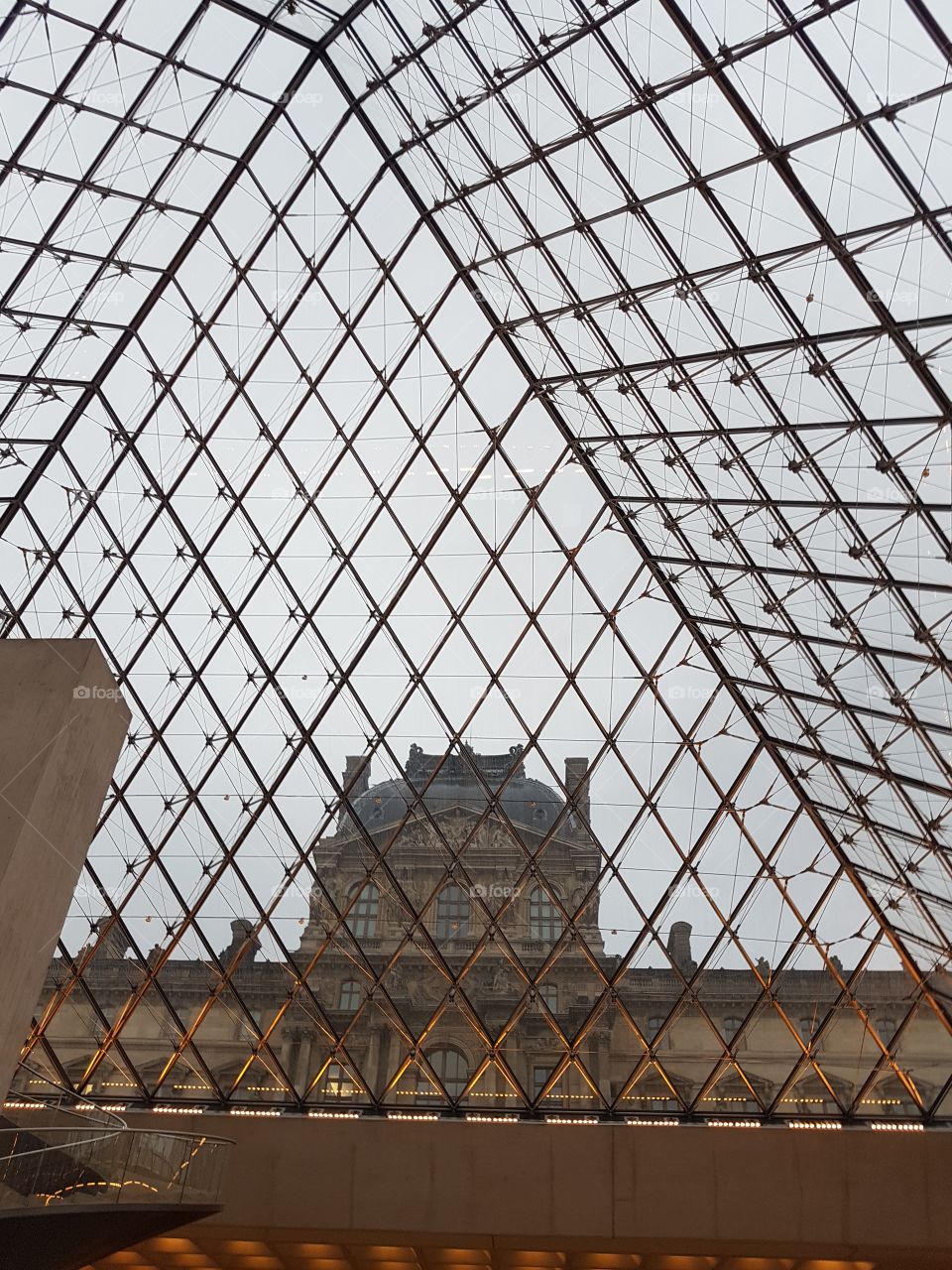 Louvre from Inside the Glass Pyramid