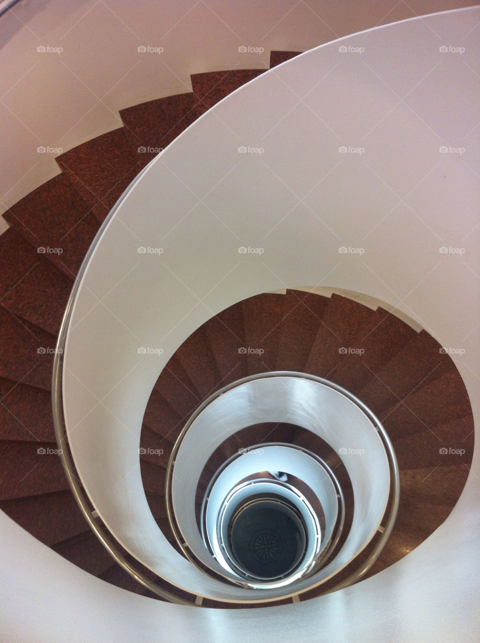 High angle view of spiral staircase