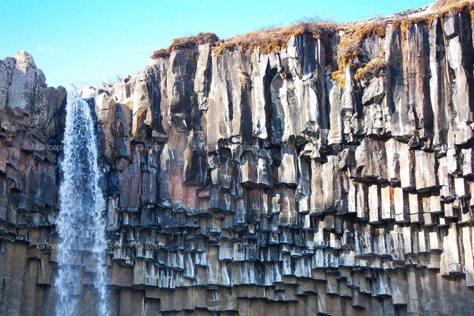 Directly above shot of waterfall