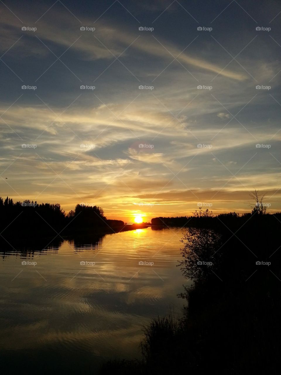 Beautiful evening sunset 