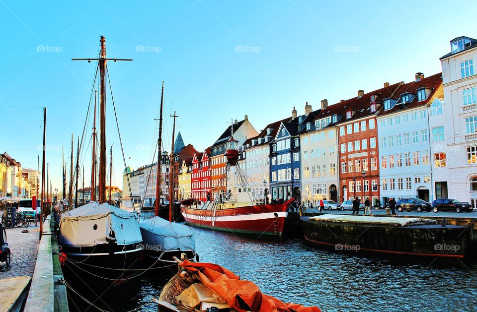 postcard famous port in Copenhagen