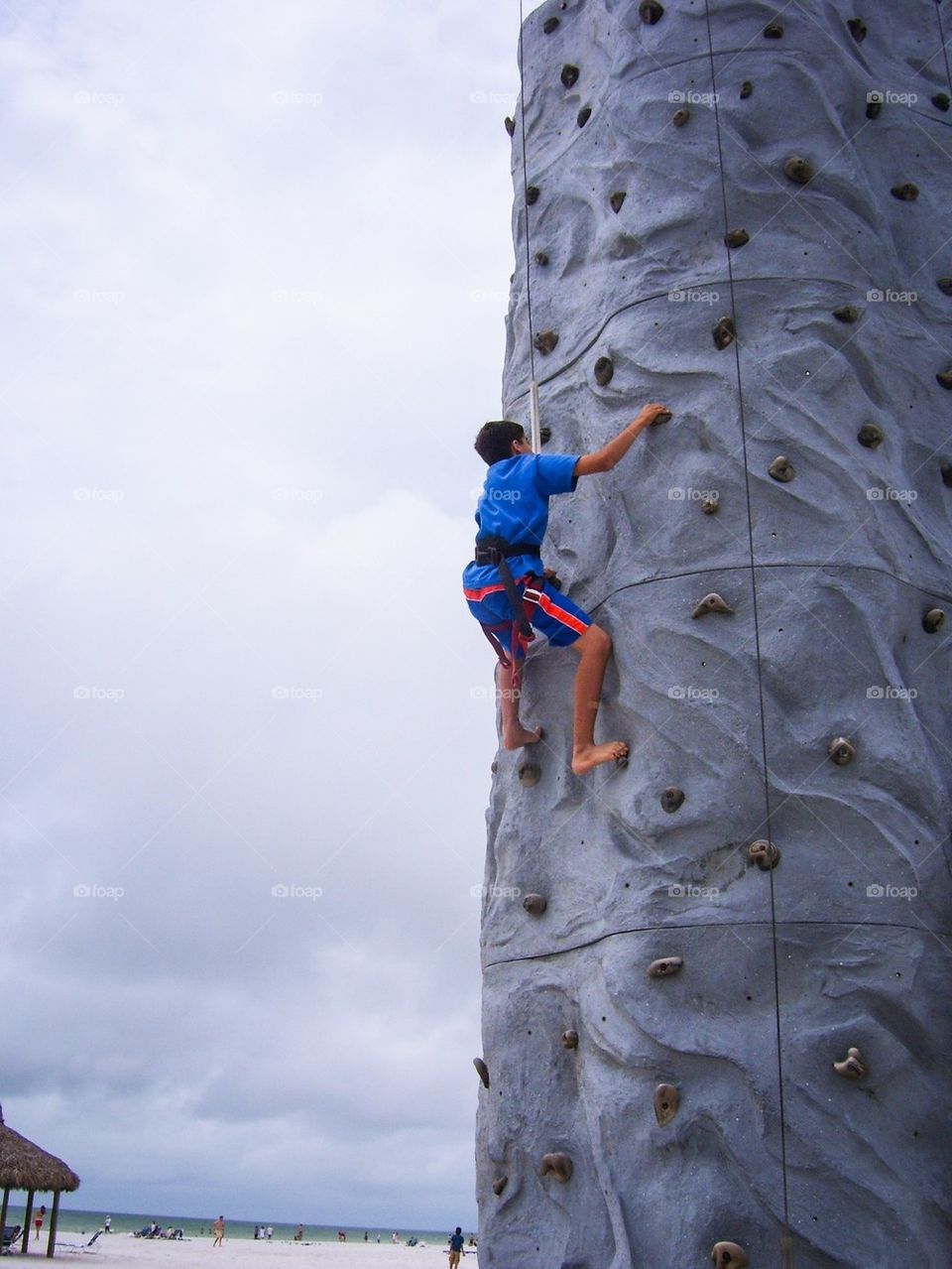 Rock climbing at the beach