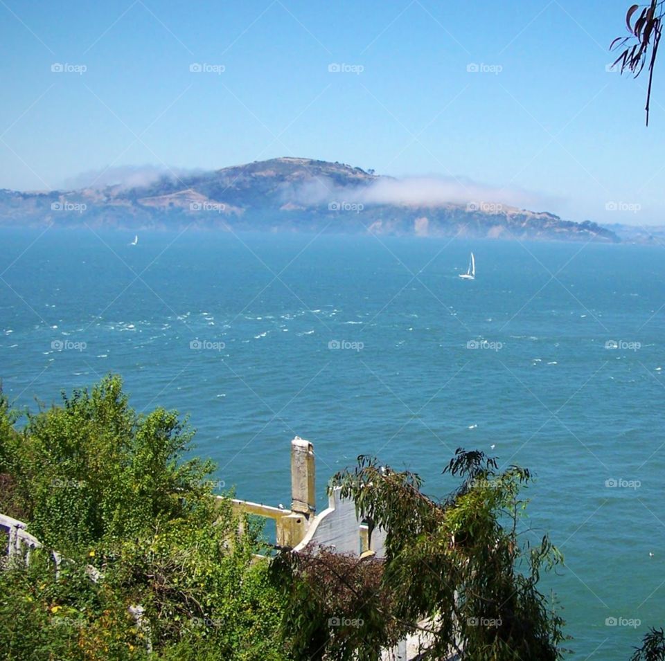 View of the Pacific and the San Francisco bay area from a Spanish mission