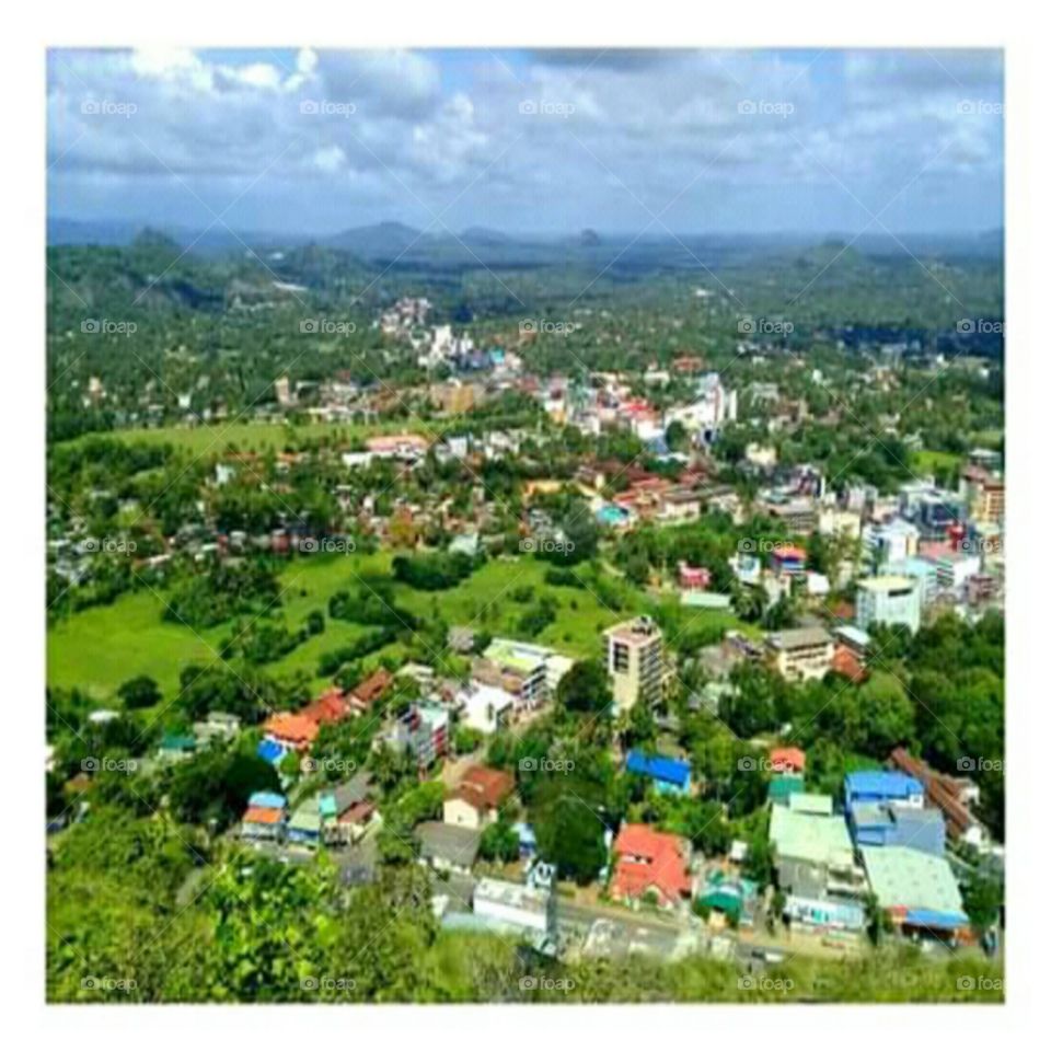 kurunegala town from top of the ethugala rock - srilanka