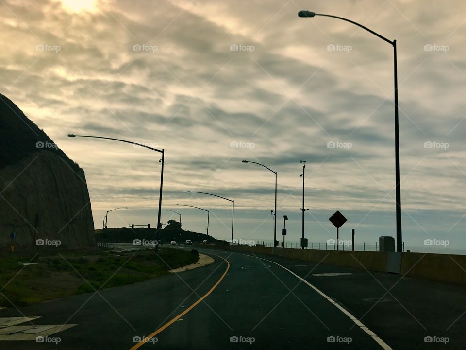 Highway 1, California Coast early morning drive down to Santa Cruz