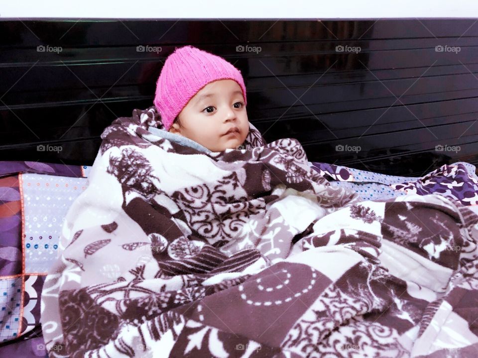 Experiencing Winter at home wrapped in a blanket and watching BABY TV