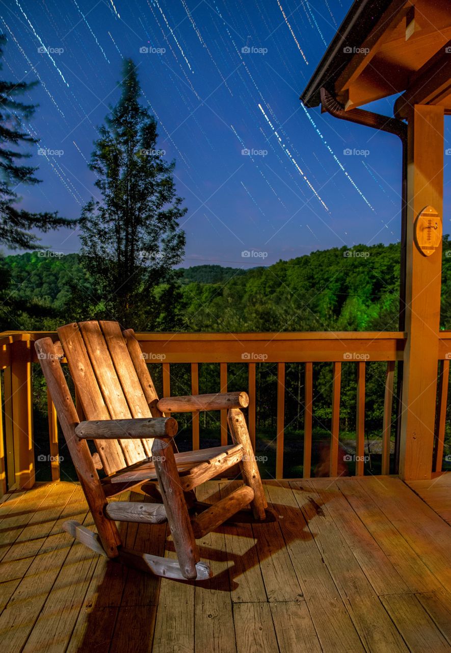 Rocking Chair on the Porch at Evening 