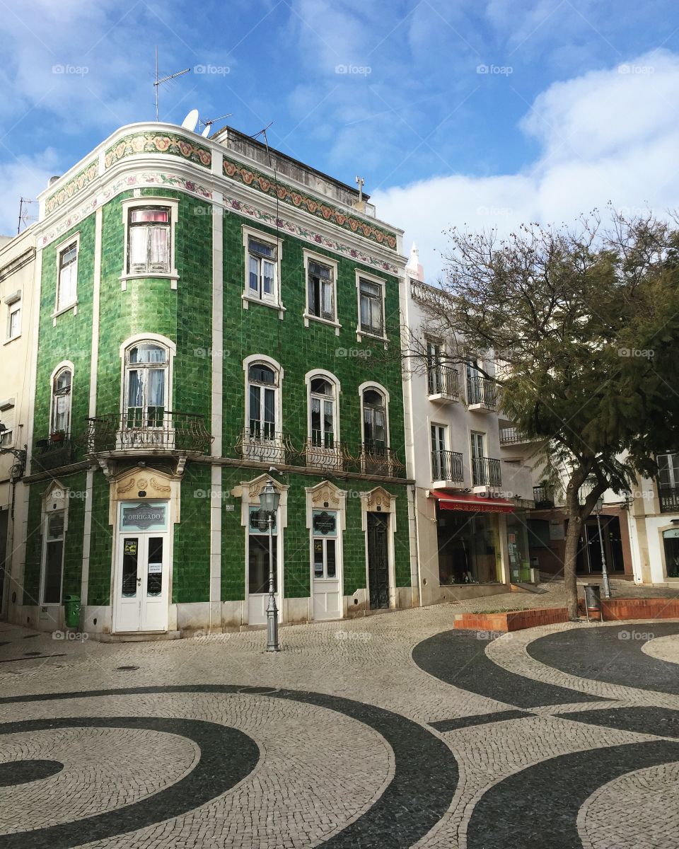 Tiled house in Portugal. Lagos, Algarve. 